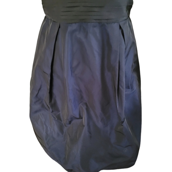 BCBGMaxAzria Colorblock Blue Black Cream Strapless Puff Mini Dress Size 6 - Picture 6 of 11